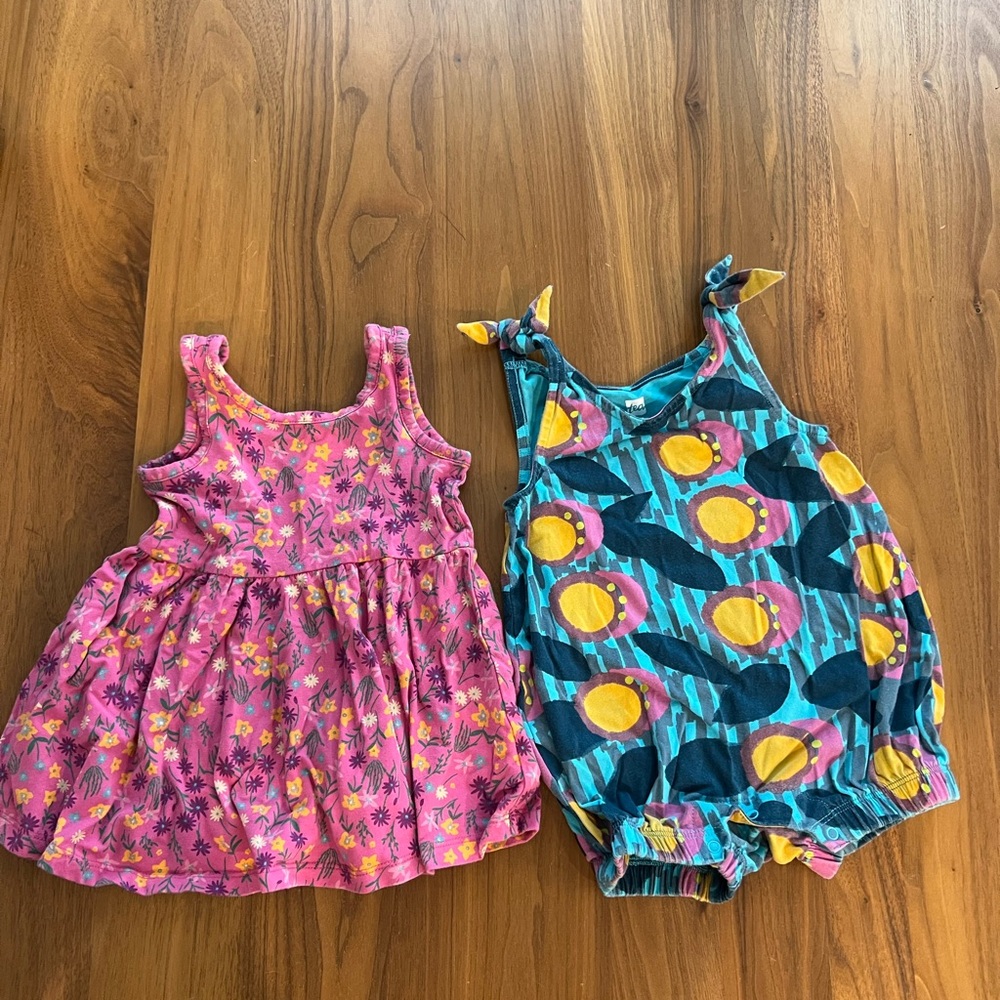 Tea Collection Pink and Blue Kids Dresses